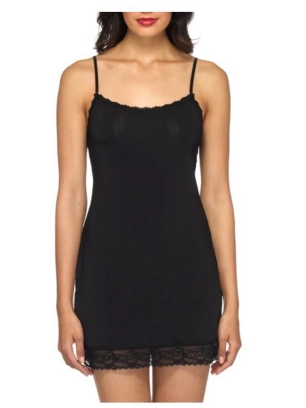 Hanky Panky Silky Skin Fitted Slip in Black- XL.